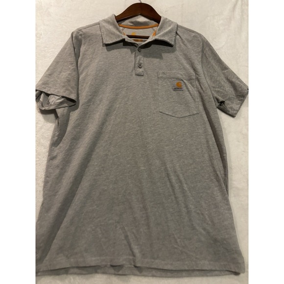Carhartt Other - Carhartt Polo Shirt Men's Force Original‎ Fit Large Short Sleeve Pocket Gray